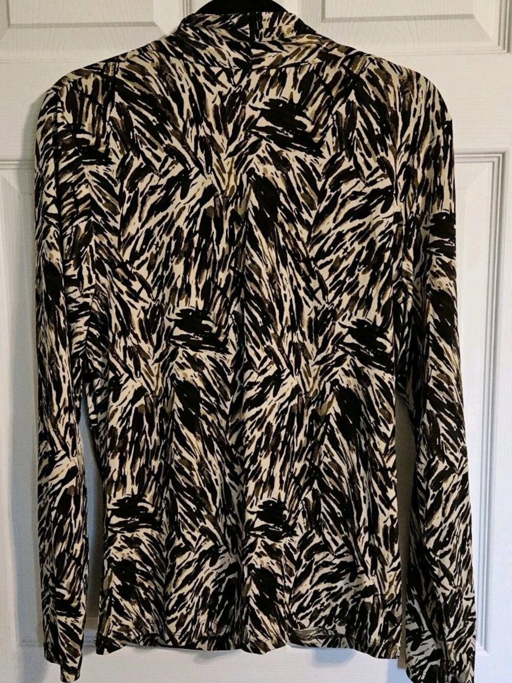 XL Kenneth Cole Reaction Blouse Multi Color Brown, Black & Cream - Picture 2 of 4